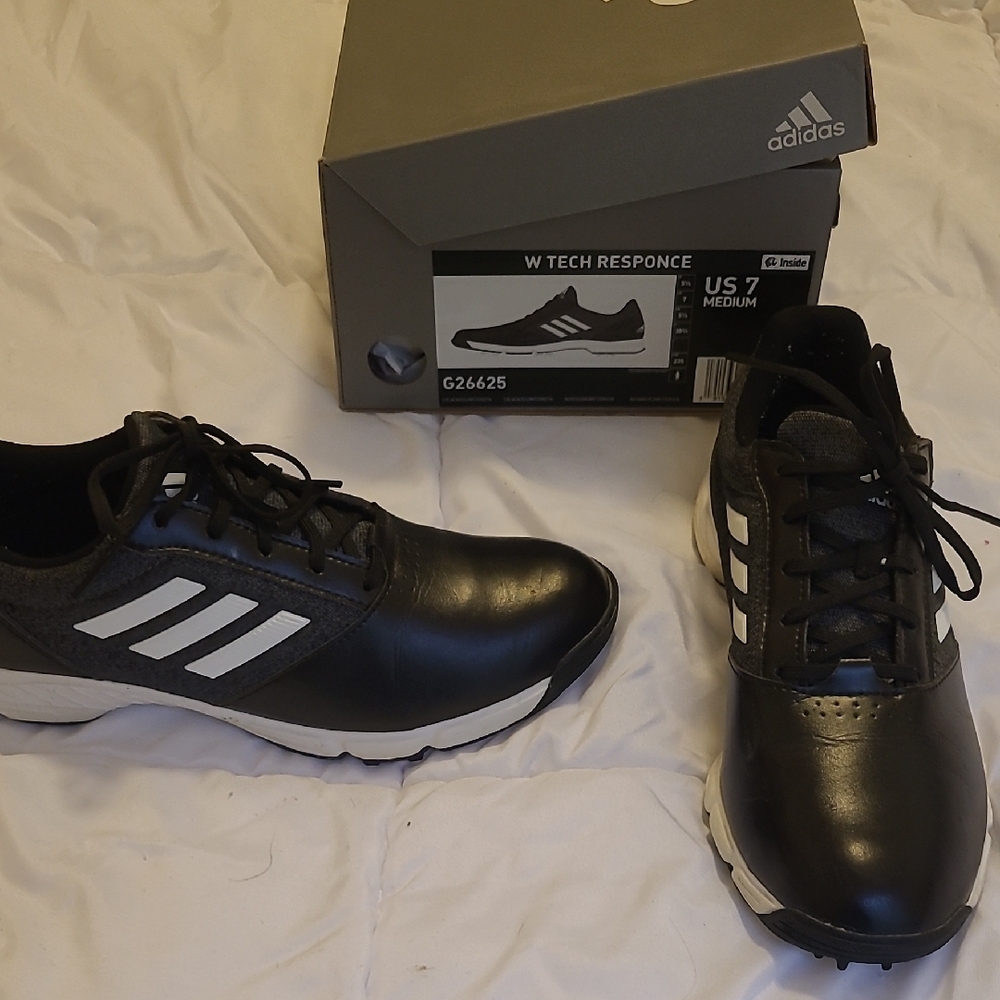 Adidas Women's Tech Responce Black And White Golf Shoes Size 7 Medium Worn Once